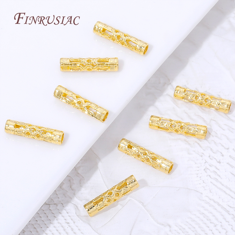 Vintage Necklace - 18K Gold Plated Long Tube Spacer