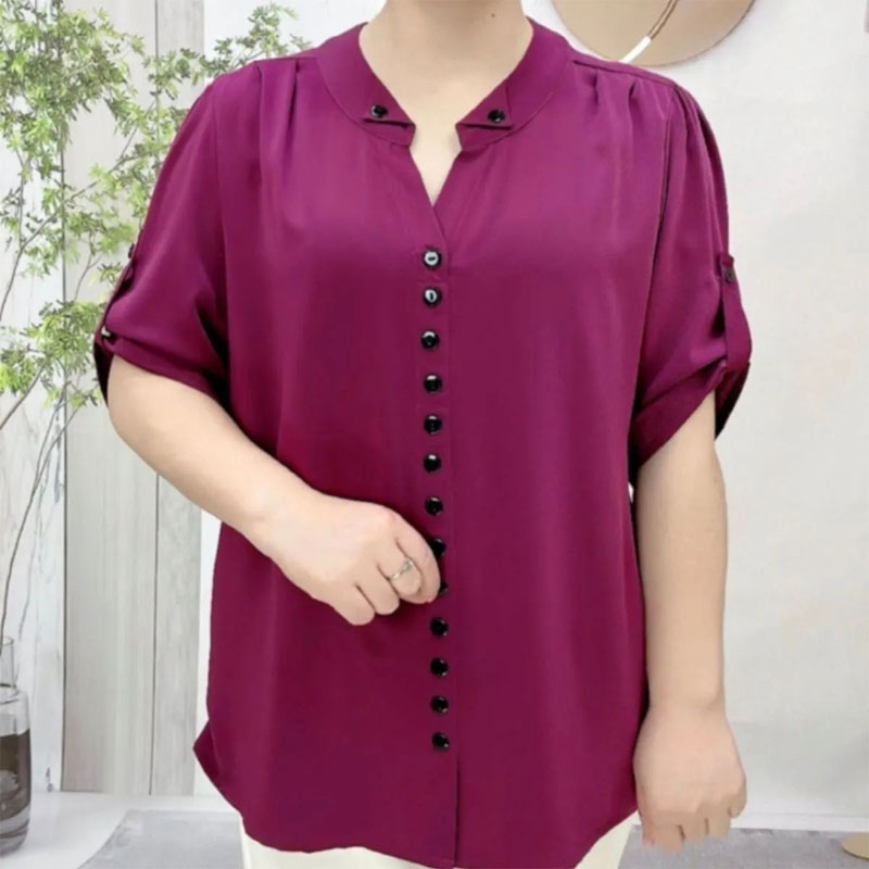 Basic Loose V-Neck Blouse Comm - Vintage Collectible Buttons recension och pris