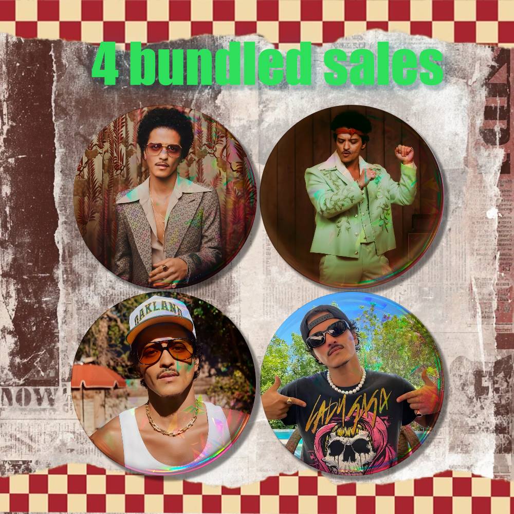 B-Bruno Mars 24K Magic Vintage - Vintage Collectible Buttons recension och pris