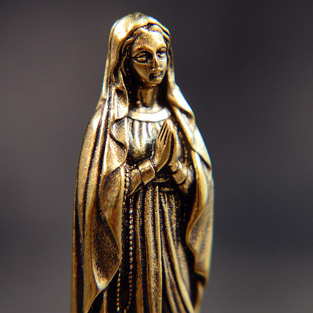 Brass Virgin Mary Figurines Po - Vintage Collectible Ornaments recension och pris