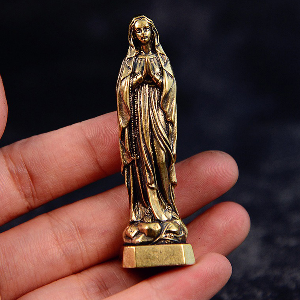 Brass Virgin Mary Figurines Po - Vintage Collectible Ornaments recension och pris