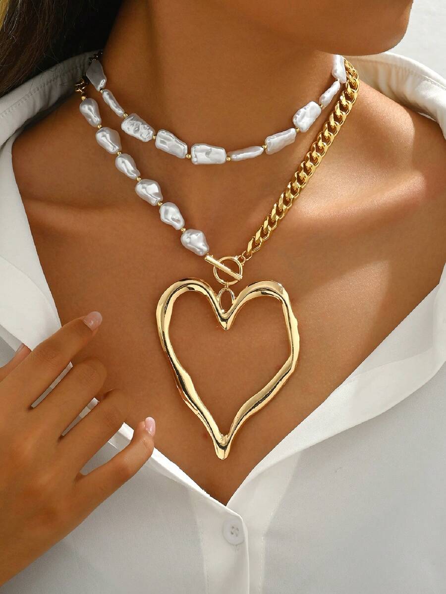 2pcs Vintage Exaggerated Metal - Vintage Necklace recension och pris