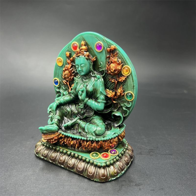 Tibetan Vintage Green Tara Sta - Vintage Collectible Ornaments recension och pris
