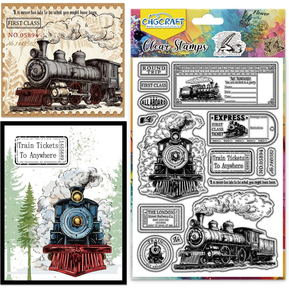 Vintage Train Tickets Clear St - Vintage Collectible Stamps recension och pris