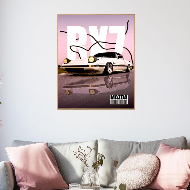 Retro Supercars Wall Art Canva - Vintage Collectible Magazines recension och pris
