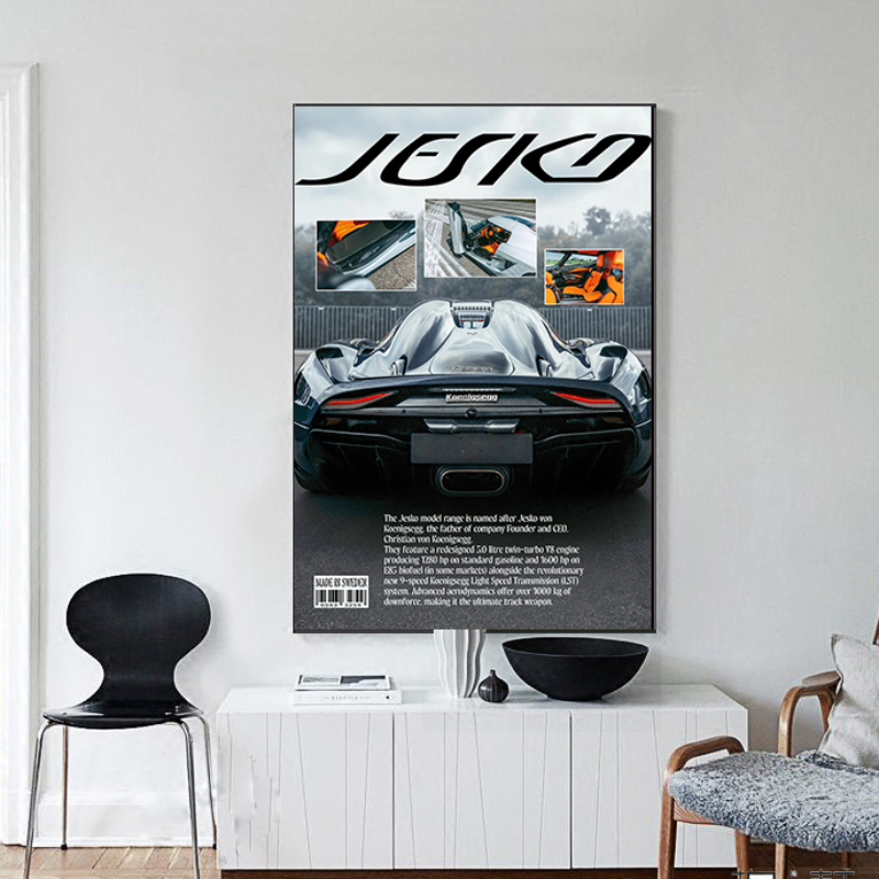 Retro Supercars Wall Art Canva - Vintage Collectible Magazines recension och pris