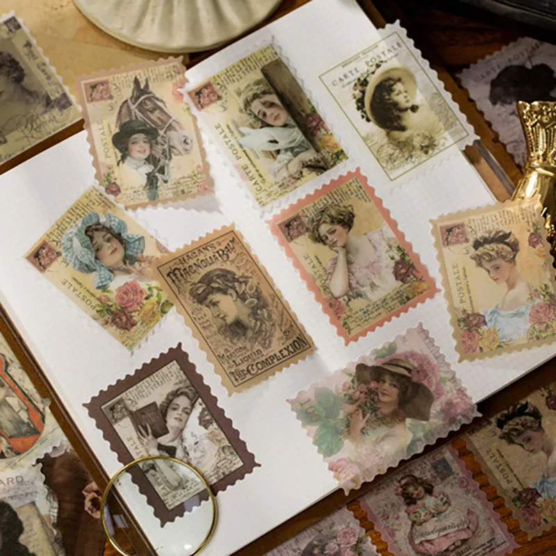 60pcs/lot Vintage Ladies Stamp - Vintage Collectible Stamps recension och pris