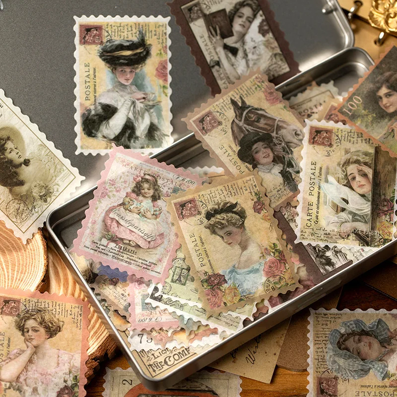 60pcs/lot Vintage Ladies Stamp - Vintage Collectible Stamps recension och pris