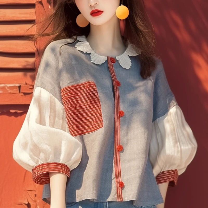 Chiffon Vintage Women's Shirt  - Vintage Collectible Buttons recension och pris